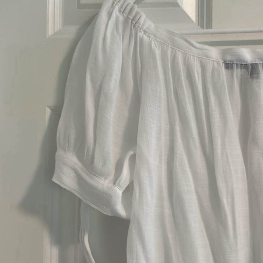 Harve Bernard White Coastal Loose Fit Blouse size M - Picture 11 of 12